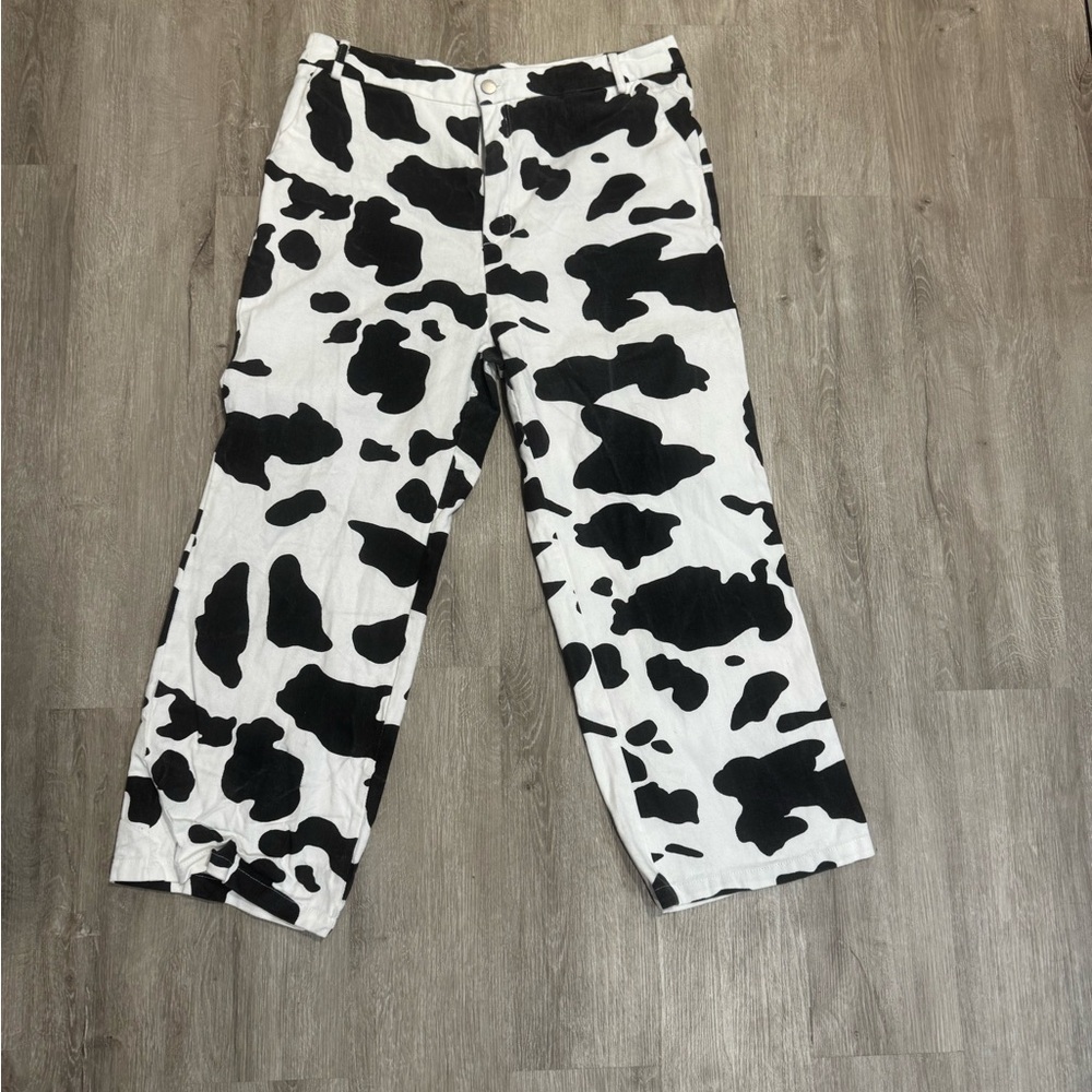 SHEIN Cow Print Jeans